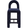 thumbnail image 3 of Meridian Furniture Amari Navy Chenille Fabric Stool, 3 of 9
