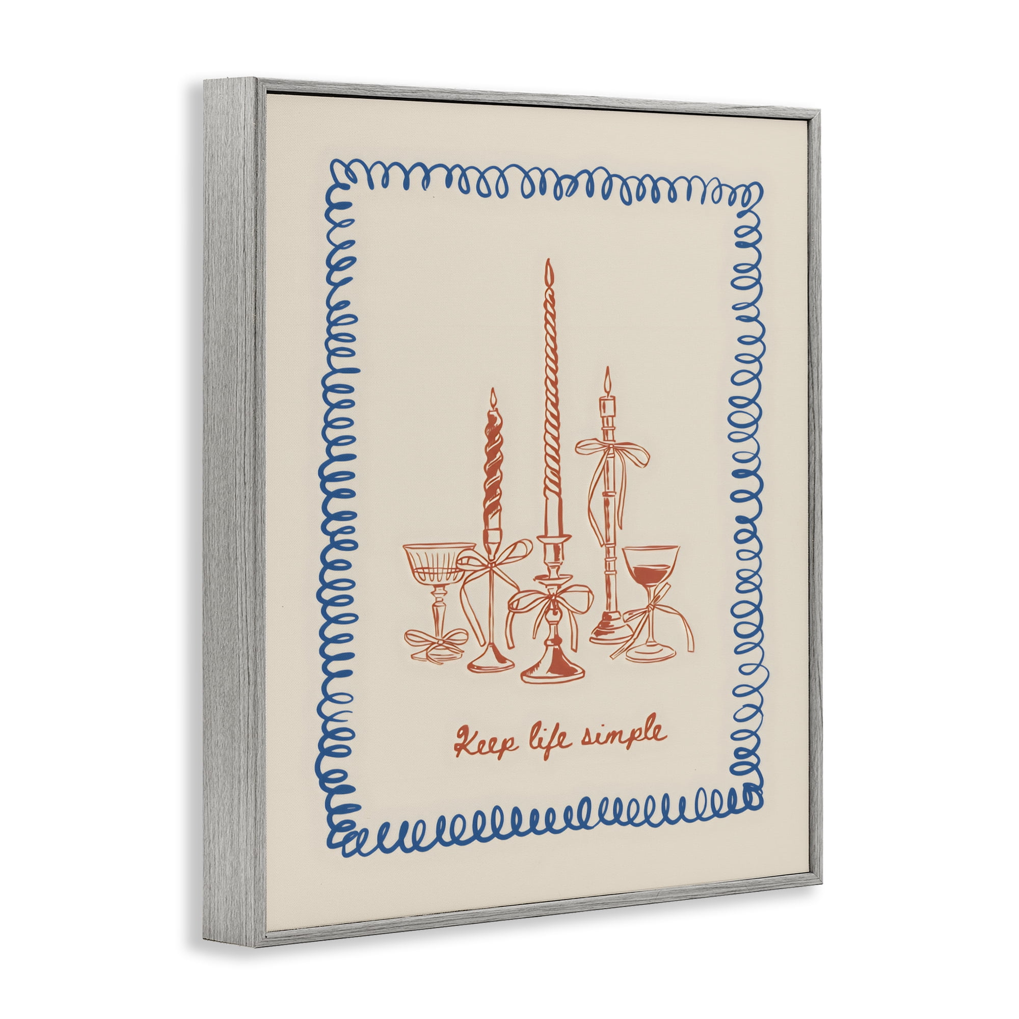 Stupell Industries Keep Life Simple Candles Gray Framed Giclee Art, design by The Prints Vibe