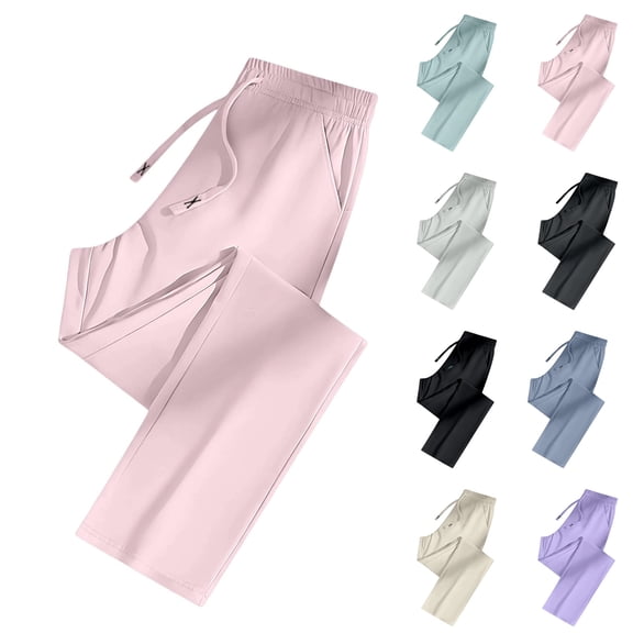 2026 Stretch Active Pants for Women Over 50 Elastic Waist Quick Dry Breathable Dress Pant Outdoor Athletic Joggers with Pockets Pink XXL