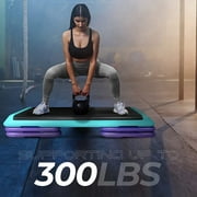 Yes4All Adjustable Aerobic Step Platform, 40 in x 16 in with 4 Risers, Teal, Black and Purple