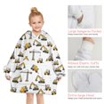 thumbnail image 6 of Cartoon Construction Vehicles Cranes White Pattern Blanket Hoodies for Kids 6-13YR Oversize Wearable Blanket Hoodies for Boys Girls Teens, 6 of 7