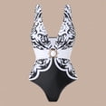 thumbnail image 4 of PNTUTB Summer Women's One Piece Fashion Print Swimsuit with Delicate Waist Design Slim Two Piece Set, 4 of 5
