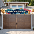 thumbnail image 5 of Blue Backdrop Happy 16th Birthday Banner with Balloons Stars and Hearts Party Decors Photography Props for Birthday Party Celebration Photo Booth Setup, 5 of 7