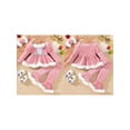 thumbnail image 2 of Gzhioc Toddler Baby Girl Christmas Fall Outfit 6 12 18 24 Months 2T 3T 4T Long Sleeve Square Neck Plush Trim Tops with Elastic Waist Flare Pants Headband, 2 of 9