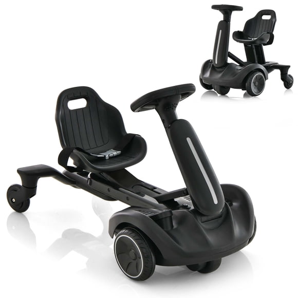 Costway Kart à Dérive Électrique 6 V pour Enfants avec Rotation à 360° Sombre