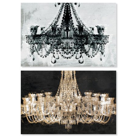 Golden Luxe Glam Set Canvas Abstract Wall Decor by Art Remedy, Gallery Wrapped, 54 x 36