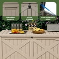 thumbnail image 5 of Uforic Outdoor 120 Gallon Large Resin Deck Box, Outdoor Storage Boxes with X-Shaped Front, for Patio Garden, Waterproof & Lockable, Light Brown, 5 of 9