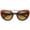 Brown-Gold / Amber, variant on sunglassLA Unisex Women's Metal Crossbar Curved Temples Bold Mod Cat Eye Sunglasses (Black-Gold / Lavender) - 49mm