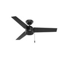 thumbnail image 2 of Hunter 44 inch Outdoor or Indoor Ceiling Fan No Light - Black Ceiling Fan without Light, For Patio, Porch, Garage, or Living Room, Standard Mount, 3 Blades, Pull Chain - Cassius 50260, Matte Black, 2 of 14