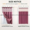 thumbnail image 3 of Estbridge [Rideau en Polyester 71*74 Po] Polyester 71*74 Po Ensemble de Rideau de Douche pour Salle de Bain d'Hôtel / Multiples Couleurs, Tissage Gaufré Sans Crochets, Doublure à Boutons-Pression, Dessus en Maille pour Fenêtre, 230 G/m2, Lavable, Gomme, 3 of 7