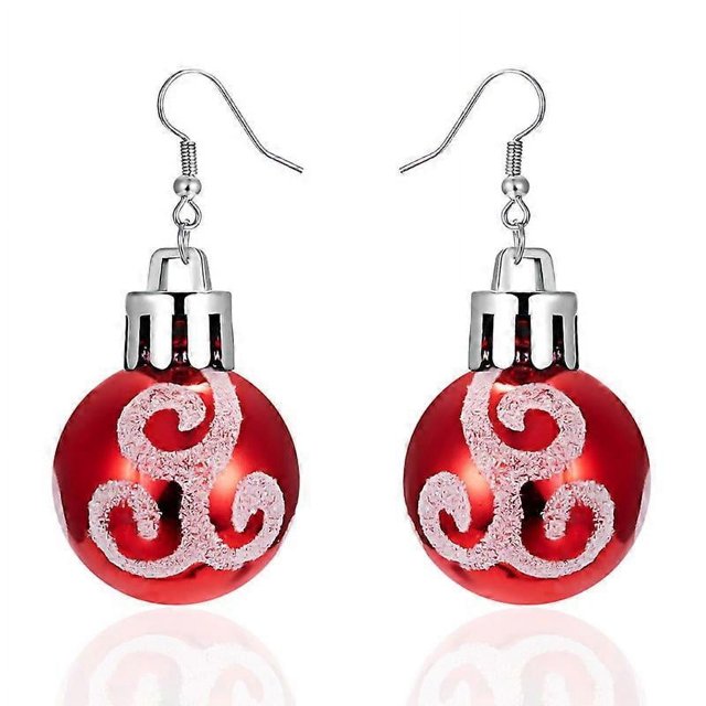 Pendientes navideños de moda con forma de bola y colgante para la oreja, regalos para familias el día de Navidad