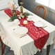 thumbnail image 1 of 33*183, Camino de Mesa Rojo Rojo, Camino de Mesa Tejido FainFun, Decoración de Mesa Vintage, Camino de Mesa Rectangular de Tela Navideña, para Decoración de Mesa de Boda, Bautismo, Comunión JM, 1 of 5