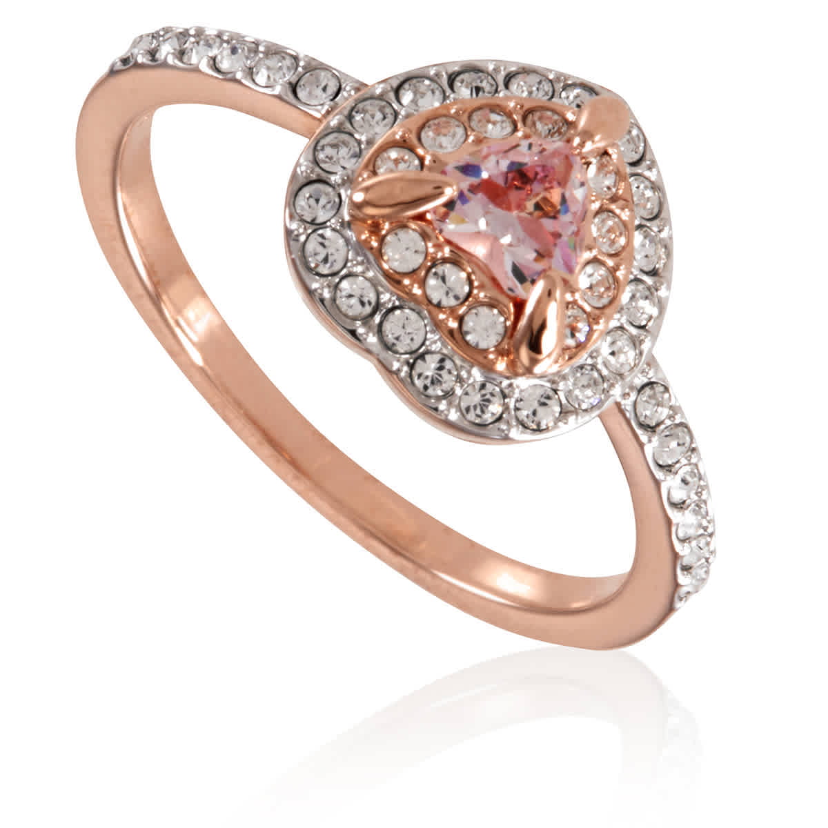 Swarovski кольцо Dulcis. Кольцо Сваровски розовое золото. Кольцо Сваровски размер 52.