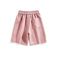 thumbnail image 3 of Ceisia Men's Summer Casual Sports Stretch Solid Color Drawstring Pockets Shorts Elastic Waist Comfortable Gym Bottoms Gifts for Father Pink L, 3 of 3