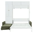 thumbnail image 6 of Harper & Bright Designs Queen Size Murphy Bed with Sofa and Cabinet, Wooden Queen Cabinet Bed Wall Bed with Shelves, Folding Wall Chest Bed for Guest Room Office, White, 6 of 18