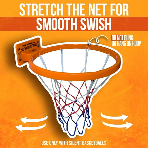 Silent Basketball Hoop for Indoor Use - Noise- Plastic Backboard with Adhesive & Screw Mount Options