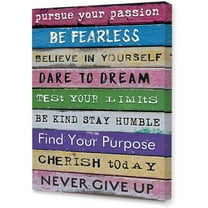 Pursue Your Passion Wall Art Poster,Inspirational Wall Art Framed Canvas Motivational Wall Art Decor for Home Bathroom Bedroom Office Classroom Gym