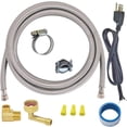 thumbnail image 1 of Eastman Kit de instalación de lavaplatos con cable eléctrico recto, compresión de 3/4 pulgadas, codo MIP de 3/8 pulgadas, codo FHT de 3/4 pulgadas, conectores trenzado, 1 of 6