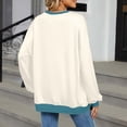 thumbnail image 7 of ClodeEU Womens Plus Size Sweatshirts,Long Sleeve Crewneck Color Block Casual Loose Pullovers Beige,Womens Plus XXL, 7 of 7