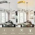 thumbnail image 4 of KCO Lighting 9-Light Nickel Sputnik Chandelier, Modern Silver Semi Flush Mount Ceiling Light, 4 of 9