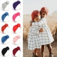 thumbnail image 5 of Seyurigaoka Newborn Baby Beanie Hat Pure Color Bow Knot Soft Turban Head Wrap, 5 of 6
