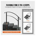 thumbnail image 4 of 4-Step Handrail Matte Black Stair Railing Wrought Iron Handrails for Outdoor Steps, Fits 1-4 Steps, Installation Kit Included, 4 of 7