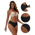 thumbnail image 3 of Unique Bargains Women's Cotton Mid-Waisted Full Coverage Briefs L Black, 3 of 6