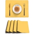thumbnail image 1 of Namzi Sets de Table en Silicone pour Table à Manger, Sets de Table Résistants à la Chaleur 4 Pcs, Sets de Table Imperméables Réutilisables, Faciles à Nettoyer - Jaune, 1 of 5