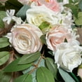 thumbnail image 3 of Elegant Artificial White and Pink Rose Wedding Arch Decor - Set of 2, 3 of 3