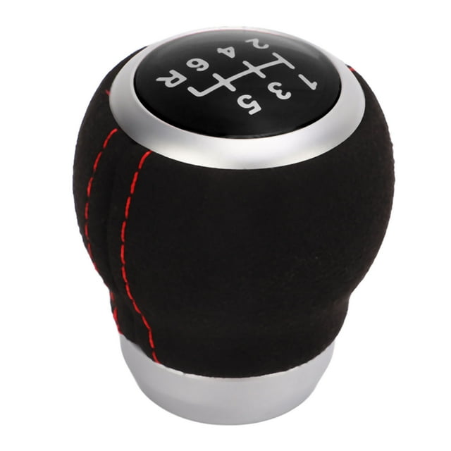 Car 6 Speed Gear Shift Head Ergonomic Wear Resistant Replacement Silver Ring for Models