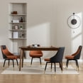 thumbnail image 4 of Modern Swivel Chairs, Faux Leather Upholstered, Comfortable for Kitchen & Dining, Brown, 4 of 6