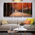thumbnail image 2 of 3 Piece Canvas Wall Art - Autumn Forest Landscape Artwork Canvas Prints Path in Fall Wall Decor for Living Room Home Office Decor Ready to Hang - 12"x16"x3 Panels, 2 of 6
