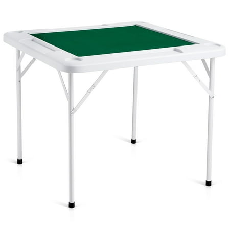 STAWAY Folding Mahjong Table - Portable 4 Player Card Table with Cup Holders & Chip Trays - Durable, Waterproof Design for Indoor & Outdoor Use - Perfect for Games like Mahjong & Dominoes