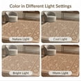 thumbnail image 7 of ODIKA 9'x12' Washable Area Rug Ivory Southwestern Tug Geometric Interlocking Faded Vintage Farmhouse for Master Suite, California King, Under Bed, Non-Shedding, Easy Care, 7 of 7