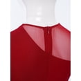 thumbnail image 5 of TTAO Flowy Skirt for Girls Ballroom Dance Dress Sides Split Contemporary Dancewear Lyrical Ballet Leotard Dress Burgundy 8, 5 of 7