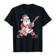 thumbnail image 3 of Christmas Tshirts Women Short Sleeve Casual Crewneck Funny Santa Claus Playing The Guitar Graphic Tee Shirt Holiday Tops, 3 of 3