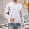 thumbnail image 4 of Crewneck Sweatshirts for Men 2025 Fall Winter Long Sleeve Lined Plain Basic Sweatshirt Pullover Tops, 4 of 5