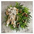 thumbnail image 4 of 17.7" Christmas Wreaths for Front Door, Artificial Rustic Farmhouse Wreath with Ribbon Bow, Pinecones and Bells, Greenery Christmas Wreath Decorations for Indoor Outdoor Home Holiday Festival, 4 of 8