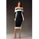 thumbnail image 2 of Vestido Bellabarnetten Mattey con hombros descubiertos, vendaje a rayas, 2 of 6
