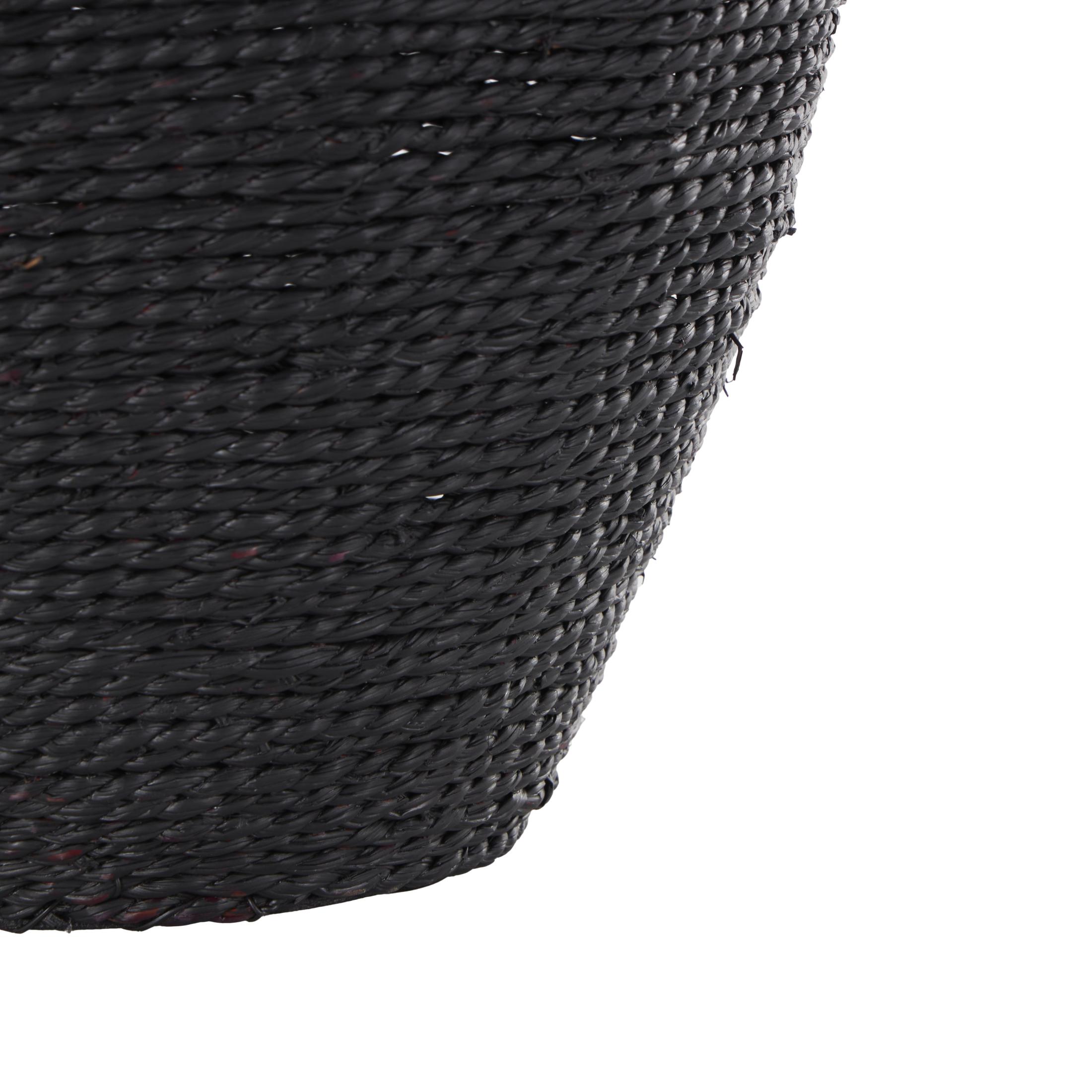 DecMode 13" Handmade Wrapped Pot Black Metal Vase