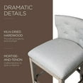 thumbnail image 5 of Maven Lane Hugo 31" Bar Height Barstool with Low Back in Reclaimed Oak Finish with Ash Grey Fabric Upholstered Seat, Set of 3, 5 of 6
