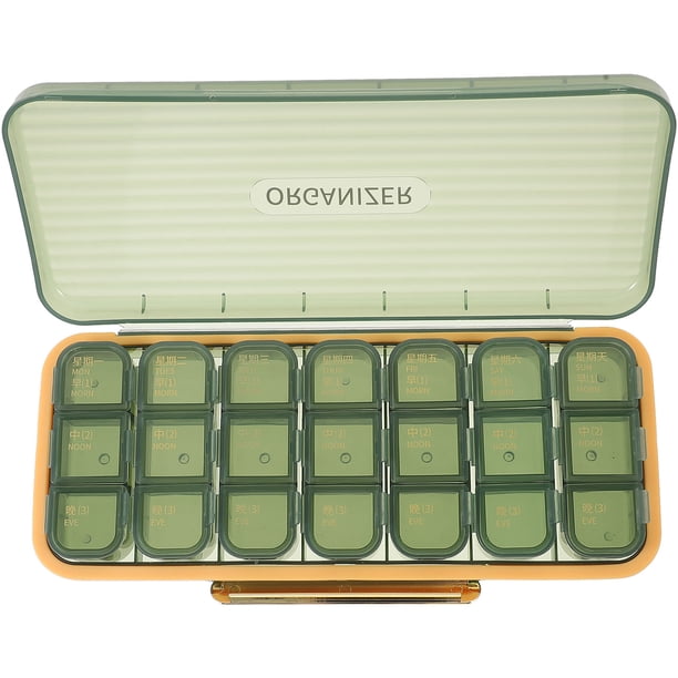 IDEANATEGRATE Organizador Compacto De Medicina Verde Portátil Con Compartimentos Desgaste Resistente