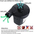 thumbnail image 2 of Electric Air Pump Portable Quick-fill Ac Dc Inflator Deflator Pump For Air Mattress Inflatables Pool Floats Water Toy Raft Bed Boat Pool Toy With Nozz, 2 of 5