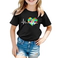 thumbnail image 1 of T-shirts pour Filles Imprimé Manches Courtes Col Rond Été pour Adolescentes Taille 5-6 Ans Mode, 1 of 4