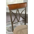 thumbnail image 3 of Linon Hamilton Metal Swivel Counter Stool Padded Beige Seat in Matte Pewter, 3 of 8