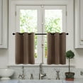 thumbnail image 1 of Goory 2PCS Luxury Grommet Valance Printed Cafe Half Window Curtain Decor Sraight Thermal Kitchen Drapes Coffee 42 "*54" Grommet, 1 of 1