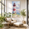 thumbnail image 6 of Canvas Wall Art, Beach Lighthouse Framed Canvas Prints for Hallway Bedroom, Coastal Ocean Ship Sky Oil Painting Oversized Gallery Wrapped Wall Decor for Home Office, Gifts, 24"x48" Ship Next Day, 6 of 9