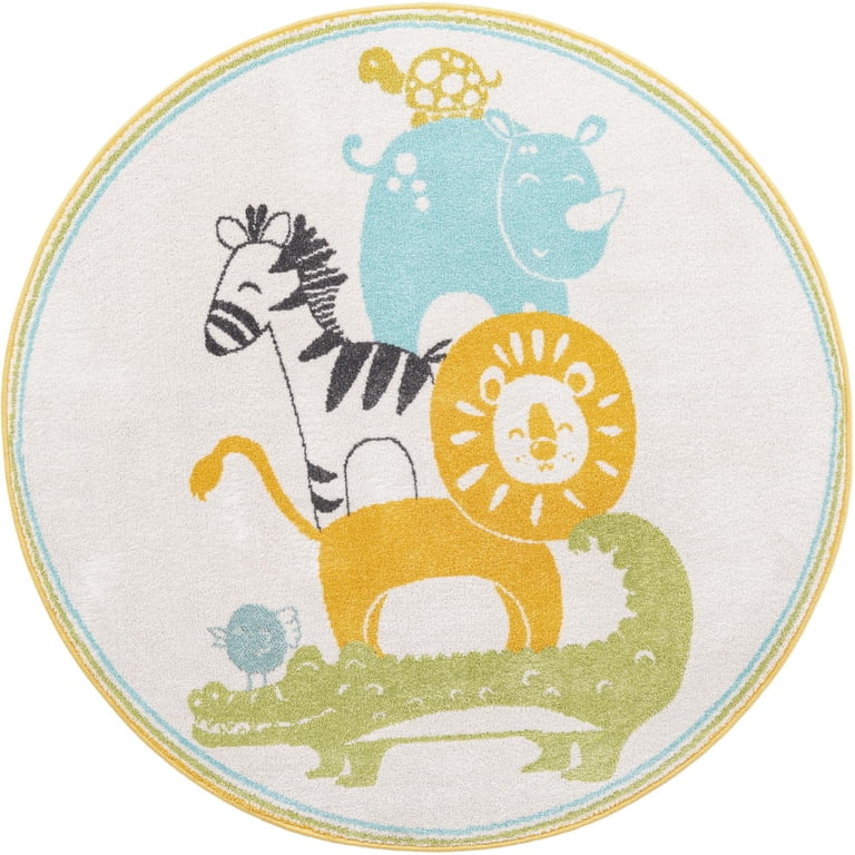 Unique Loom Whimsy Kids Collection Area Rug - Animals (5' 3