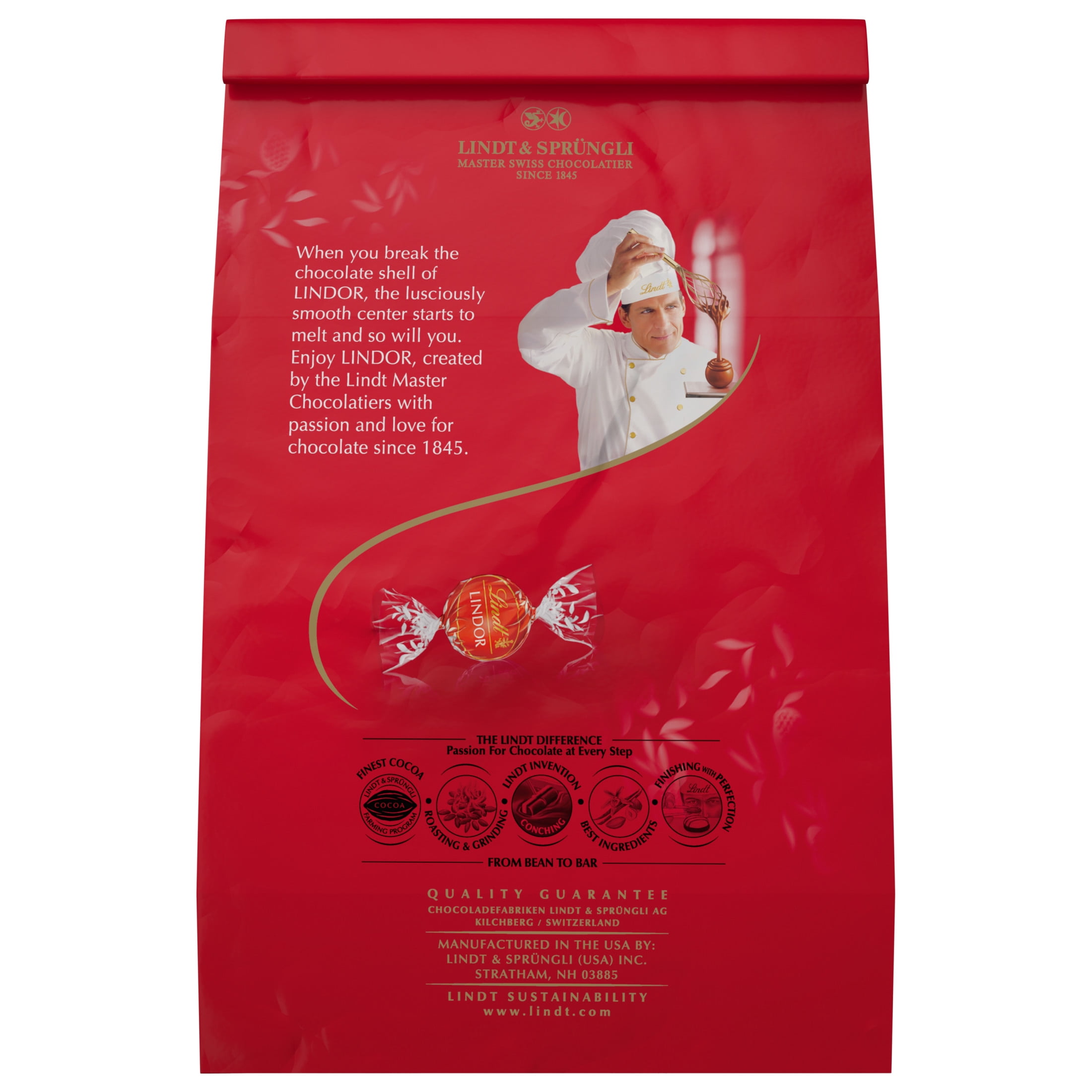 Lindt LINDOR Milk Chocolate Candy Truffles, 15.2 oz. Bag