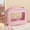 Pink #4, variant on Large Capacity Window Cosmetic Bag - Waterproof Toiletry Organizer Pouch with Clear View Window - Portable Handheld Travel Makeup Case for Women Men
